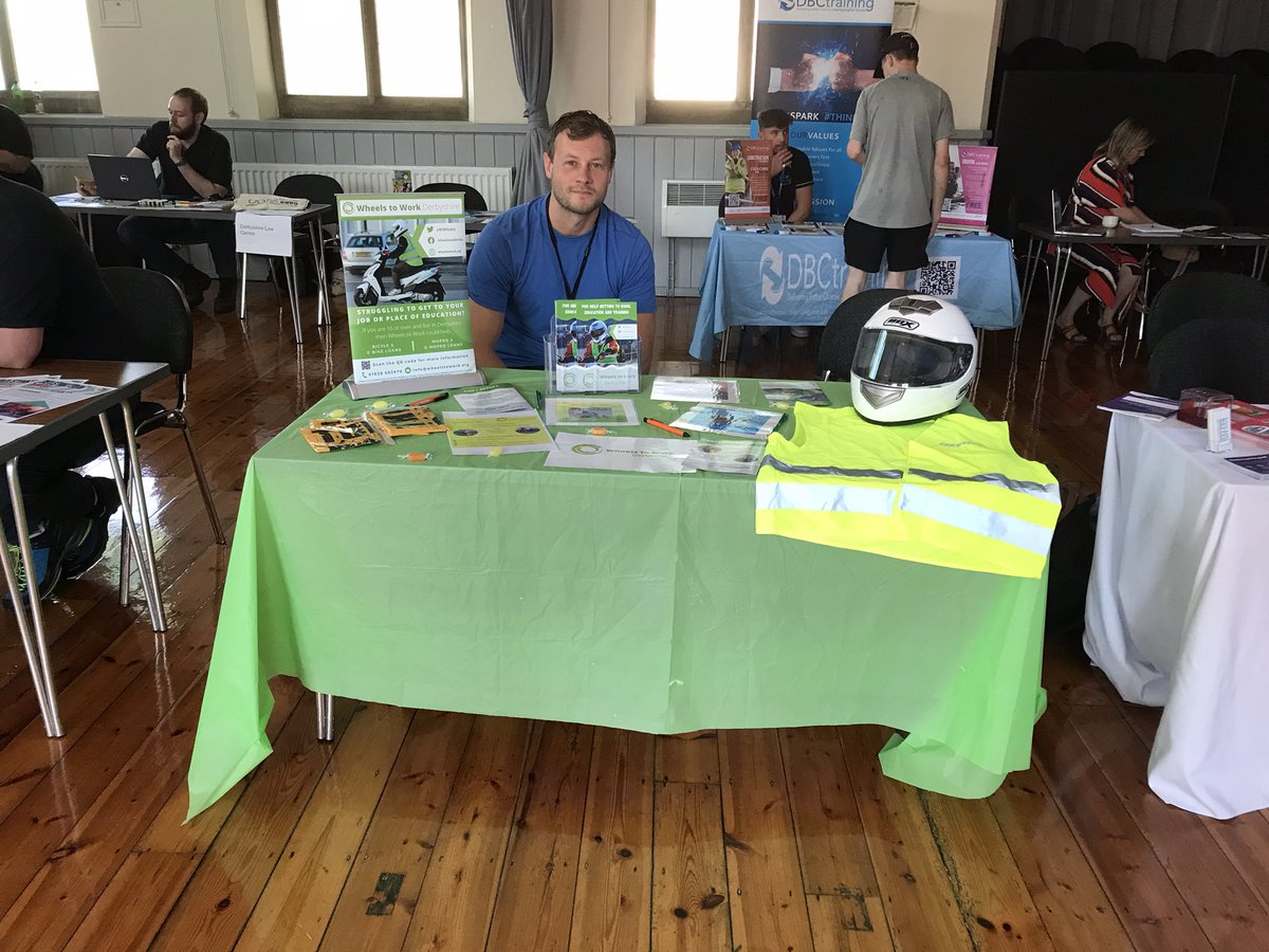 Great to be at this Matlock jobs fair last week, we’re out and about in Ripley today raising awareness of #WheelsToWork in #AmberValley 🛵🚲 

#SmallCharityWeek #TransportSolutions #MopedLoans #bicycles #ElectricBikeLoans #derbyshire