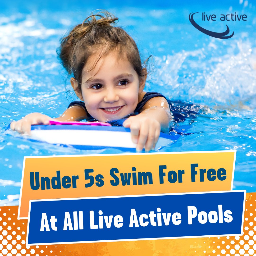 We understand how important it is that children learn to feel comfortable and confident in the water from an early age – that’s why all under 5s swim for FREE at all Live Active pools. Find your nearest pool: bit.ly/4647Pev

#EnjoyWaterSafely #DrowningPreventionWeek