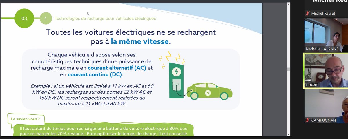 👉 Formation @name_asso ce matin sur les enjeux de la #mobilitéélectrique... 40 personnes en visioconférence pour cette nouvelle édition ! prochaine session le 10 octobre
#transitionecologique #IRVE #mobilitédurable @AdvenirVE