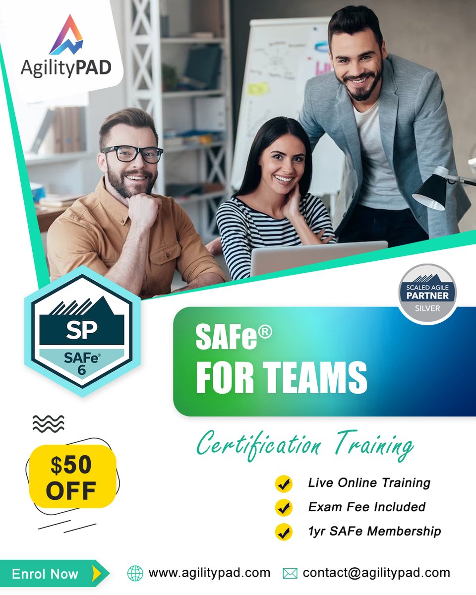 Boost your career with SAFe® for Teams (SP) Certification.
✅Get $50 OFF

agilitypad.com/safe-for-teams/

#safeagilist #agilitypad #SAFe6 #businessowner #designthinking #leadership #Leader #safeforteam #teambuilding #devops #lean #agile #scrummaster #projectmanager