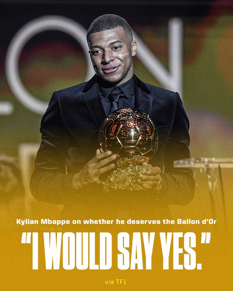 Mbappe believes he deserves the Ballon d'Or 🏆