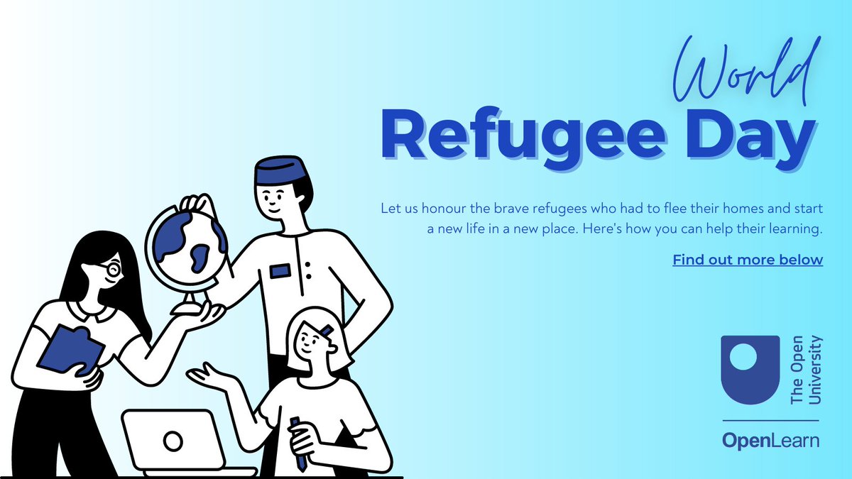 In honour of #WorldRefugeeDay 🌎, we have created an 'Open Sanctuary Hub' with helpful online resources and free courses to help them settle in. 

open.edu/openlearn/educ…

#RefugeeWeek2023 #SimpleActs #CompassionIntoAction