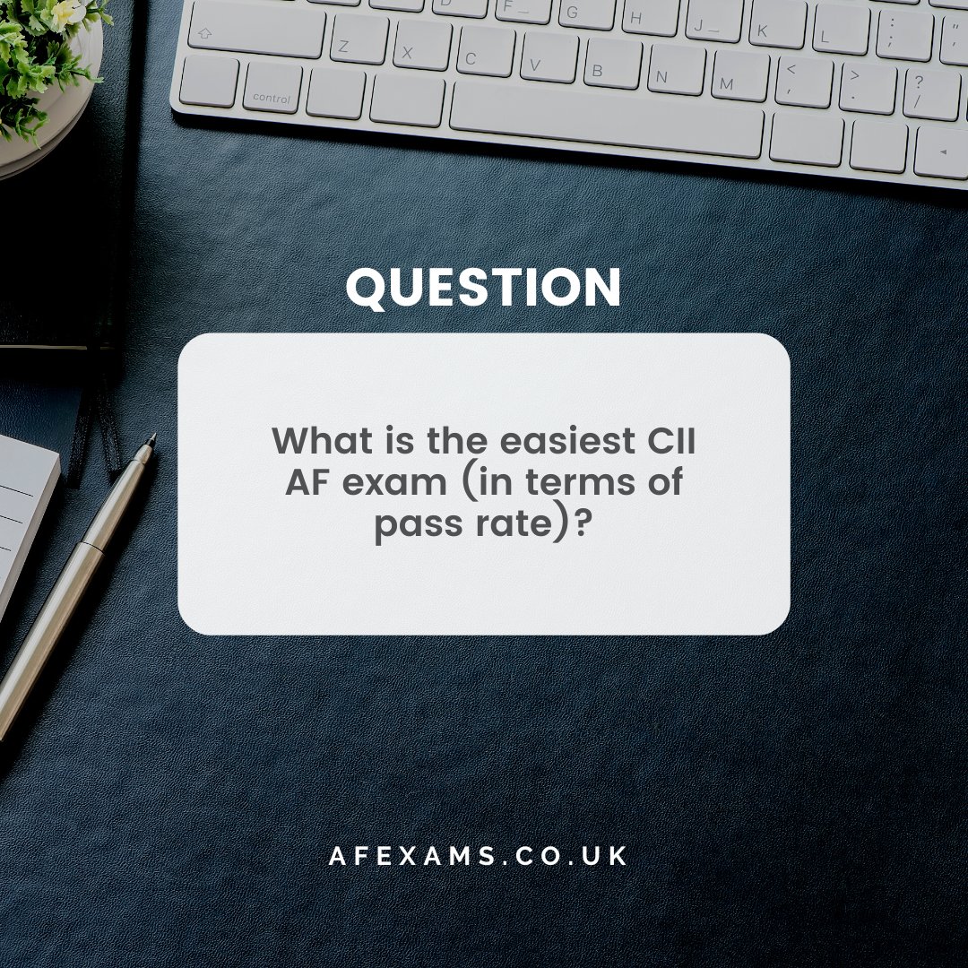 AF_Exams's tweet photo. The current traditional exam-based CII AF subjects can be ranked as follows (easiest first): AF5 (Financial planning process), AF7 (Pension transfers), AF4 (Investment planning), AF1 (Personal tax and trust planning). This is based on the latest published results. 

#afexams https://t.co/BTiKrkHFZY