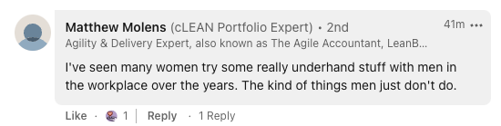 sharonodea's tweet photo. I'm always amazed how may men are happy to say things like this under their own name on LinkedIn, a professional networking site people use to find work 🙄 https://t.co/Gmb2KkKzyD