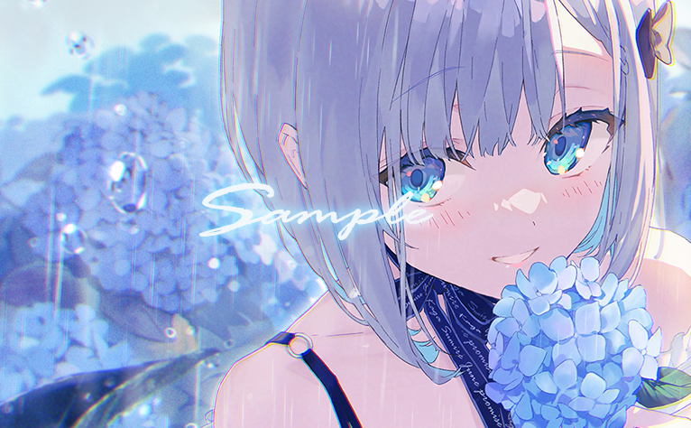 1girl hydrangea flower blue eyes solo smile looking at viewer  illustration images