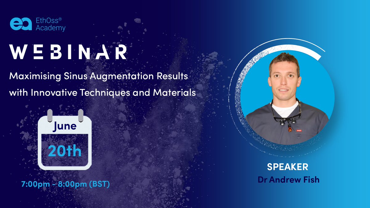 EthossCo's tweet image. Don't miss out on this opportunity to learn from Dr Andrew Fish and gain insights into innovative techniques and materials.

Secure your spot now before it's too late - hubs.la/Q01RwTCR0

#truehostboneregeneration #ethossbonegraft #growstrongertogether.
#dentalimplants