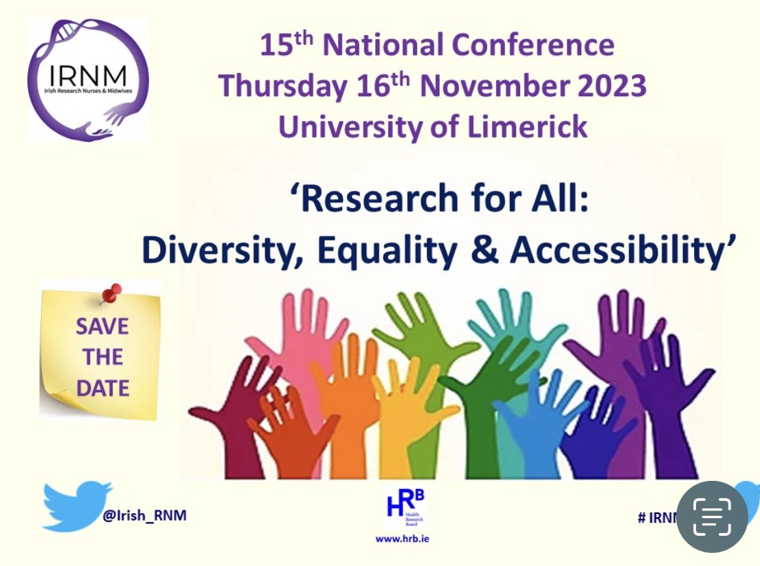 Save the Date!! 🗓️ Please join us in Limerick on November 16th 2023 for the annual IRNM National Conference. #IRNM2023 <a href="/Irish_RNM/">IRNM</a>