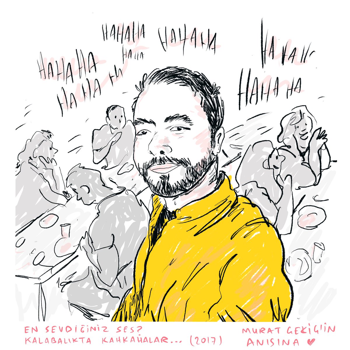 Şiddetsizlik Merkezinin üyesi ve destekçisi olan, danışmanımız, arkadaşımız Murat’ı kaybetmenin üzüntüsünü yaşıyoruz.
Onu <a href="/aslialpar/">aslıalpar</a>'ın çizdiği gibi kahkahalar içinde, enerjisi, dayanışma gücü ve samimiyetiyle hatırlayacağız.