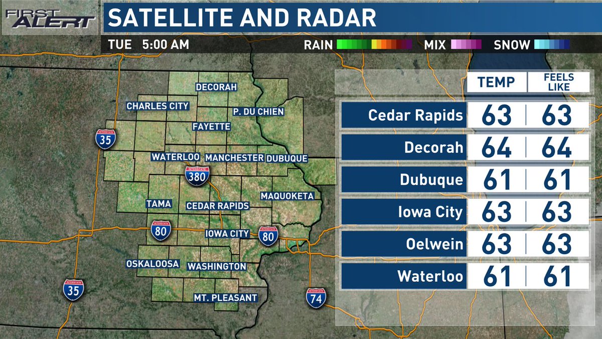 Your current conditions and radar this hour.