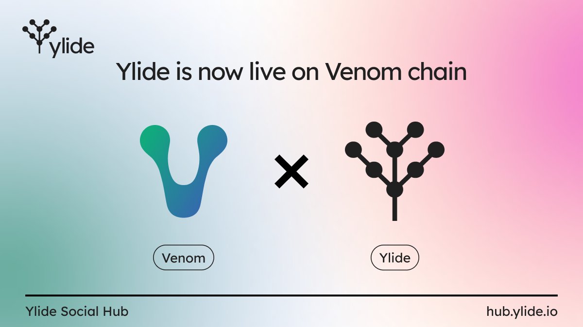 Ylide is proud to announce that it has launched on #Venomtestnet. Providing users with a seamless web3 experience, together with @venomfoundation

Connect, share content, and message others in a truly decentralized way. Welcome to the future of communication!