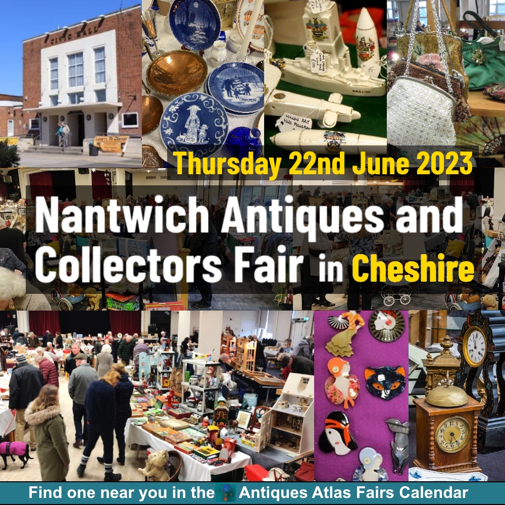 In #Cheshire THIS Thursday 22nd June #Nantwich Civic Hall Antique and Collectors Fair antiques-atlas.com/antique_fair/n… 
GREAT SHOPPING 🎁 Click link for more details & to view short video of previous fair. Holds  up to 60 stands
@VandAfairs
@NantwichTC
#antiques #antiquefair #vintagefair
