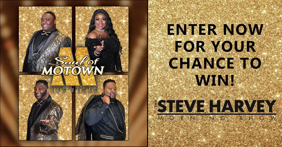 The Steve Harvey Morning Show’s Soul of Motown Las Vegas #Sweepstakes
enter here ul.ink/1E554-H0H3PJ_t
TO WIN a trip for 2 to Las Vegas at the Westgate Cabaret at Westgate Las Vegas Resort &amp; Casino  round trip air, hotel, tickets, spa credit, food and beverage credit 
ends 6/25