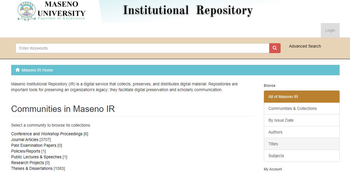 Maseno Institutional Repository (IR) is a digital service that collects, preserves, and distributes digital material. Read More @ repository.maseno.ac.ke