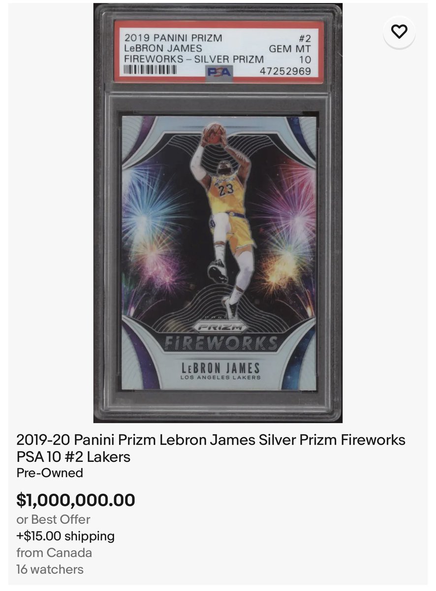 Whose mans is this 😂 #ebay #psa10 #lebronjames #panini #paniniamerica #prizm #ratedrookie #whodoyoucollect #cardpurchaser #nba
