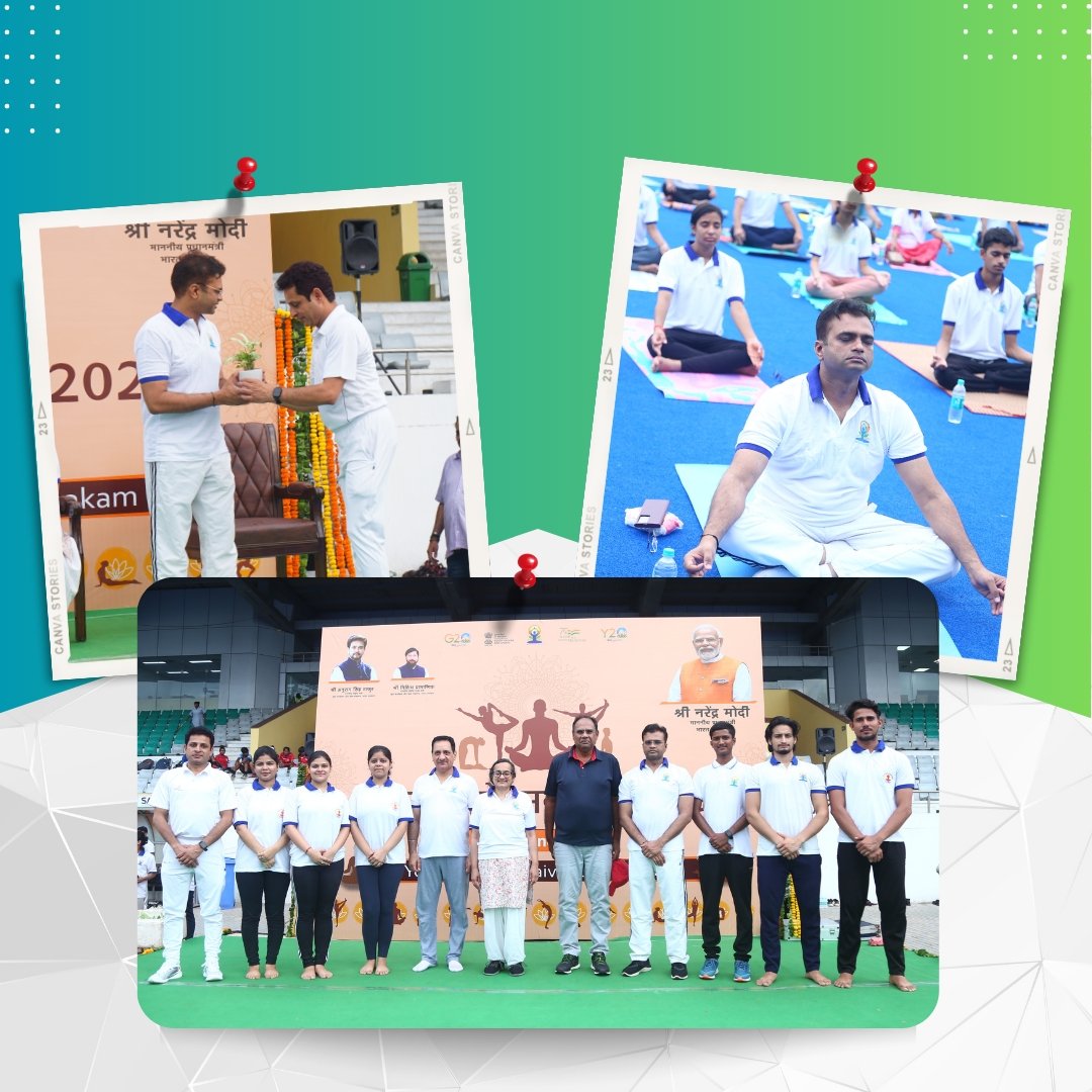 Today, at Major Dhyan Chand National Stadium, witnessed the transformative power of yoga and the profound unity it fosters during the Yoga Mahotsav 2023. Let us all join this enriching journey towards overall well-being of mind and body. 

#YogaMahotsav2023 #YogaDay2023 #Y20India