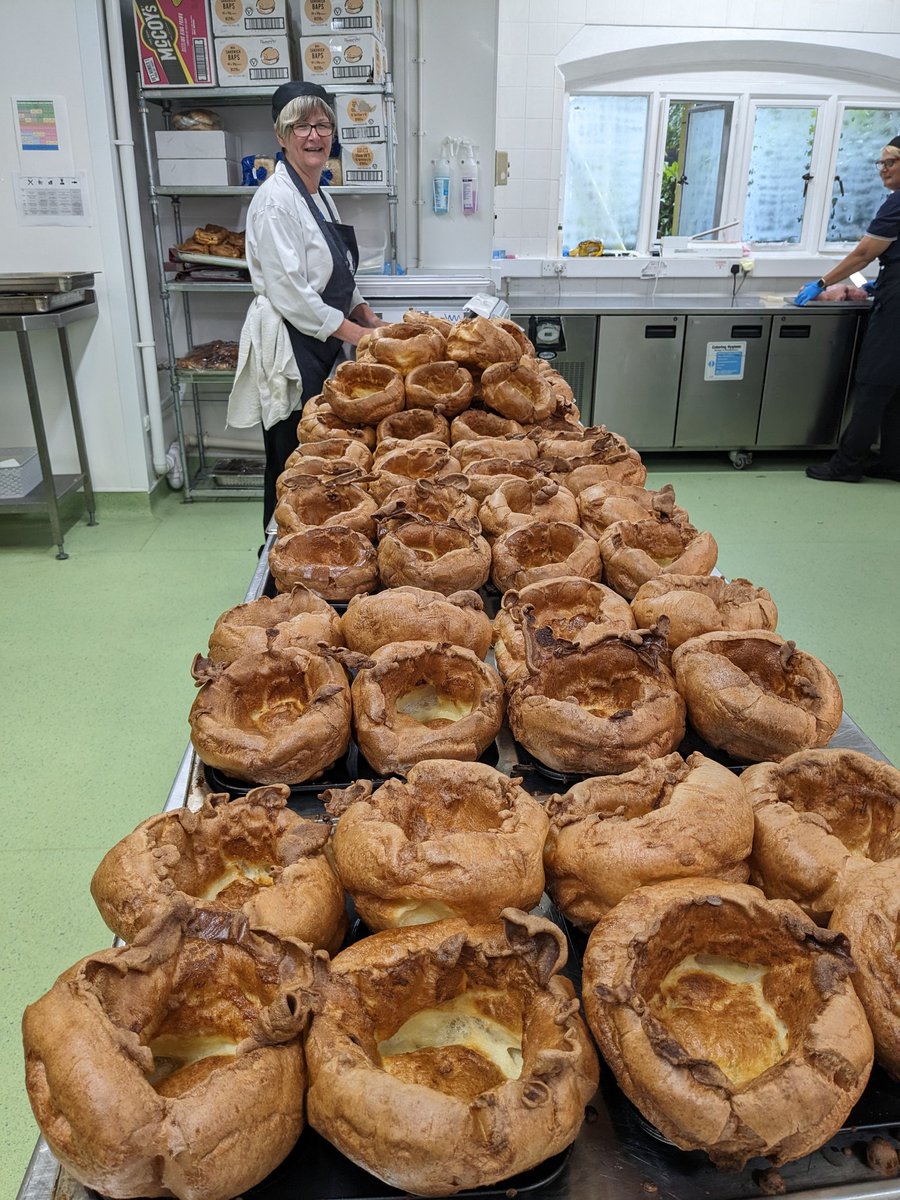 Half way there! super chef showing off her amazing Yorkshire puds 😂 Available this lunch time with bangers 'n' mash 🧑‍🍳