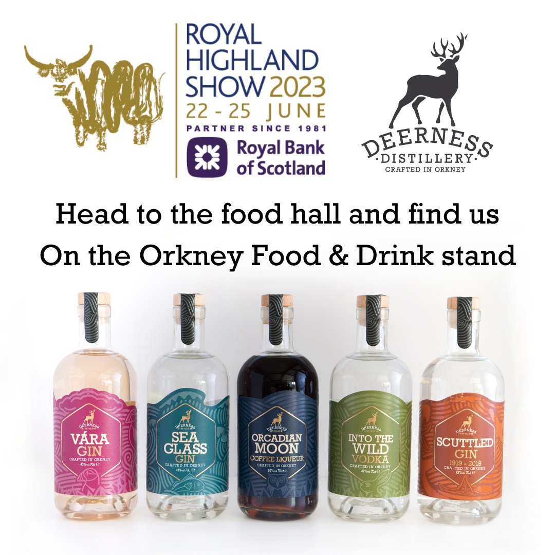 #RHS2023 Royal Highland Show kicks off this week! Find us in the foodhall 'Scotland's Larder' and try our award winning [GIN, VODKA, COFFEE LIQUEUR] and hear about our #whisky expansion 🥃😉

#EDINBURGH #orkney #ginoclock #Vodka #coffeeliqueur
