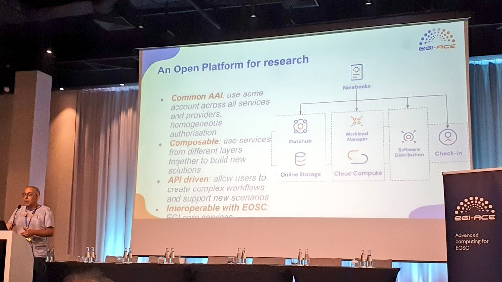 digitalities's tweet photo. Thansk to the #EGIACE project, the #EGI Federation evolved its services into an open platform for research available in #EOSC. 

@enolfc presented the latest innovations at #EGI2023.

#openscience #computing https://t.co/S4mK5Yerx4