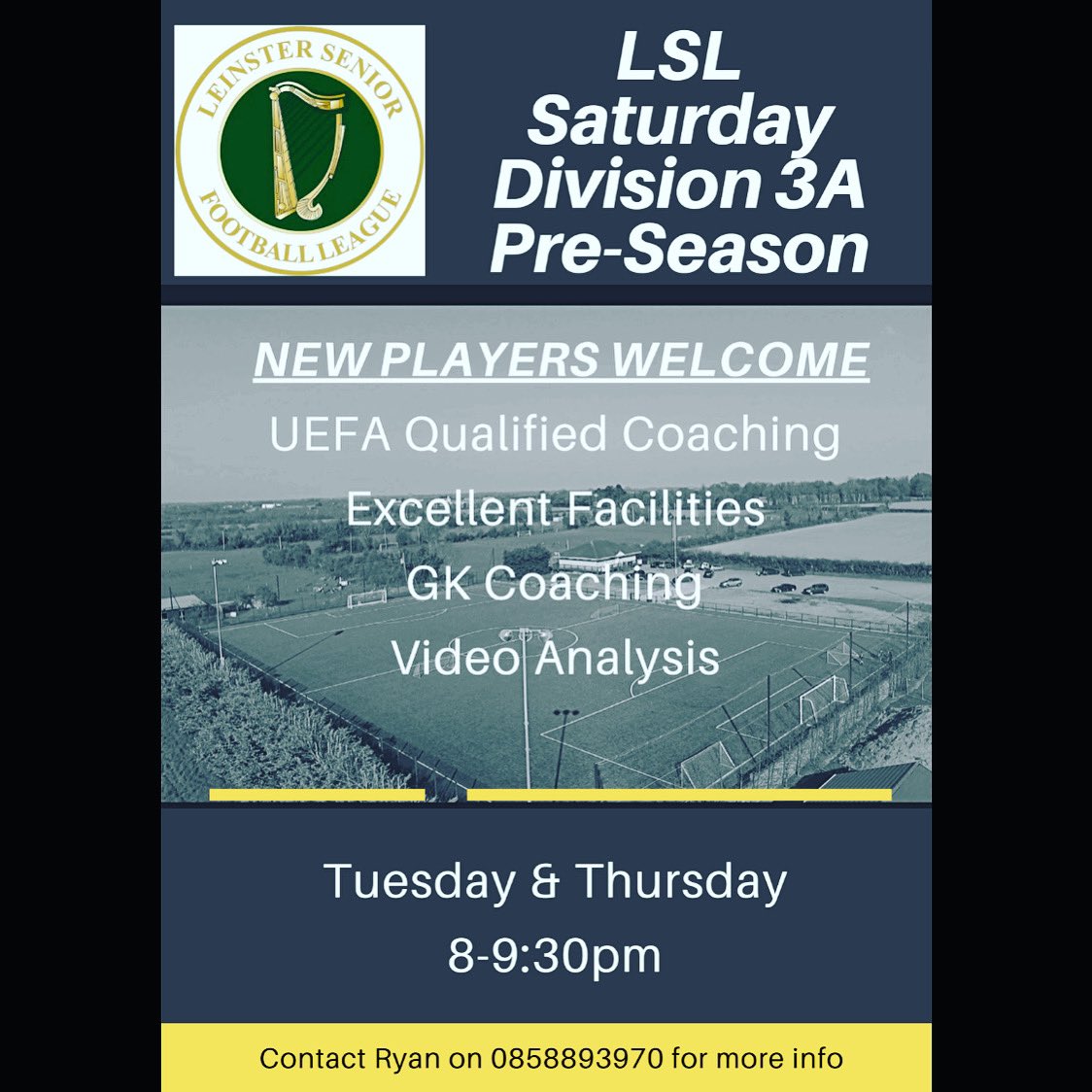 Ballyoulster United AFC (@ballyoulsterafc) on Twitter photo Our Senior Saturday side are back to pre season this evening.
New players welcome
<a href="/LSLLeague/">Leinster Senior League</a> | <a href="/AlQuinn2015/">LSL Live Update’s</a> | Our Senior Saturday side are back to pre season this evening.
New players welcome
<a href="/LSLLeague/">Leinster Senior League</a> | <a href="/AlQuinn2015/">LSL Live Update’s</a> |