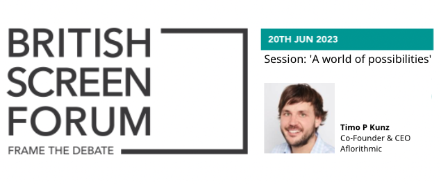 Today at British Screen Forum, <a href="/aflorithmic/">AudioStack</a> CEO Timo takes the stage! 🤩 Discover 'A world of possibilities' as Timo demonstrates the potential of generative AI audio. Discuss AI evolution in voices, music, images and the vision for the future with them. 🔗britishscreenforum.co.uk/event/business…