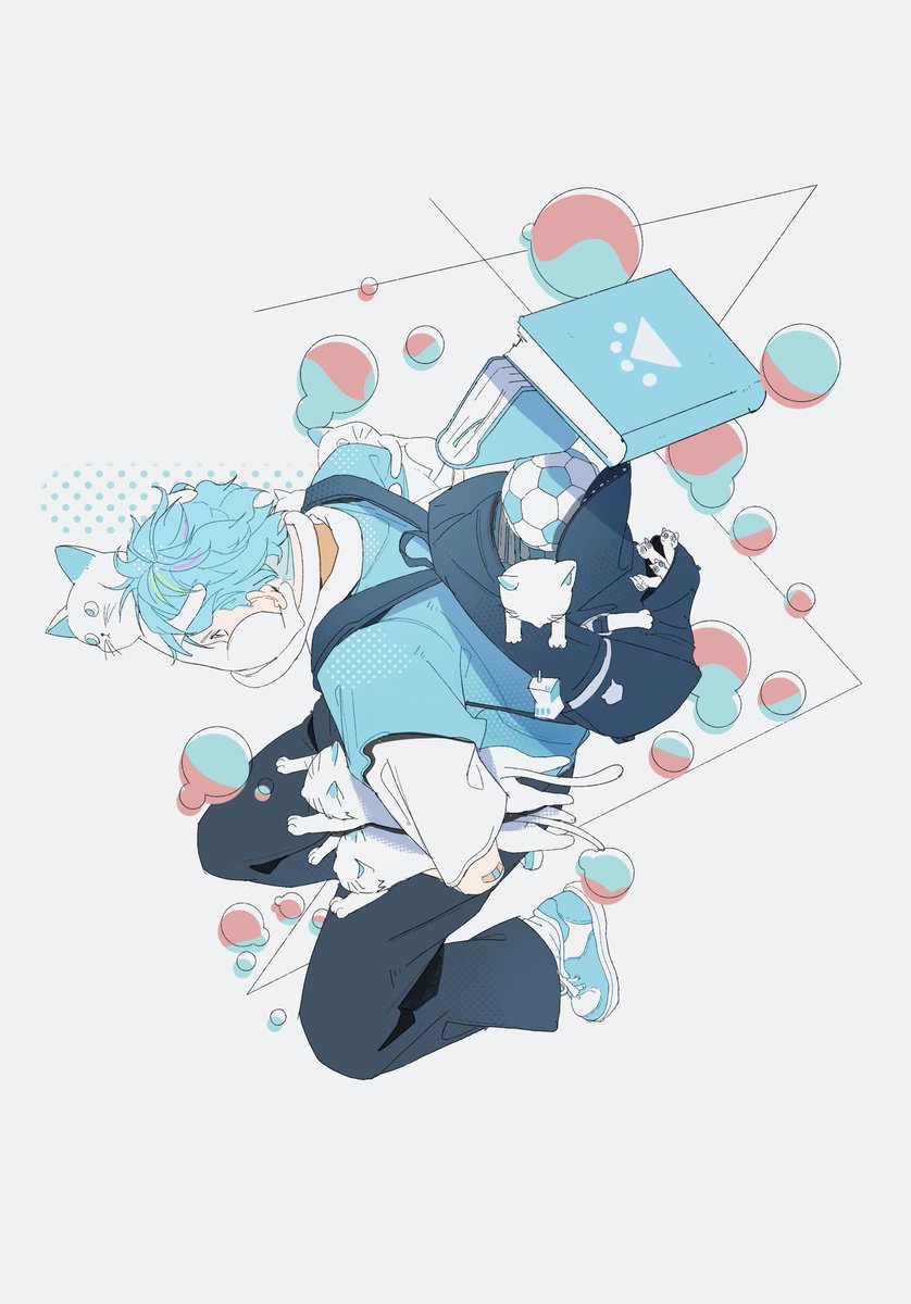 1boy male focus blue hair solo shoes short hair mask  illustration images