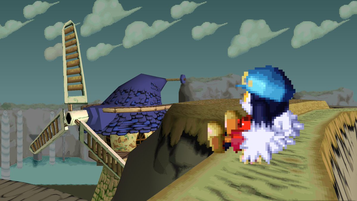 Playing around inside #KlonoaDoortoPhantomile game files and created this little scene.

These are all in-game assets.

This exact shot does not exist at all in the game.

#Klonoa