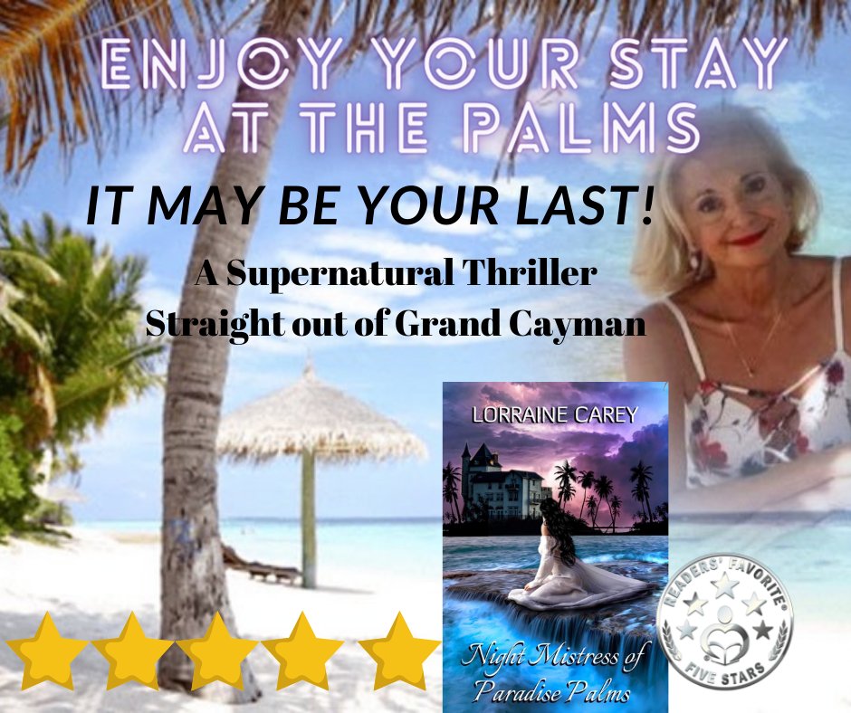 You’ve booked your stay at the Palms.
Enjoy the beach parties and yummy cocktails to delight your senses, but you best be on your guard when the sun sets because it’s party time for a few naughty spirits.
#Supernatural #thriller #hauntings #islandlegends #GrandCayman #mermaids…