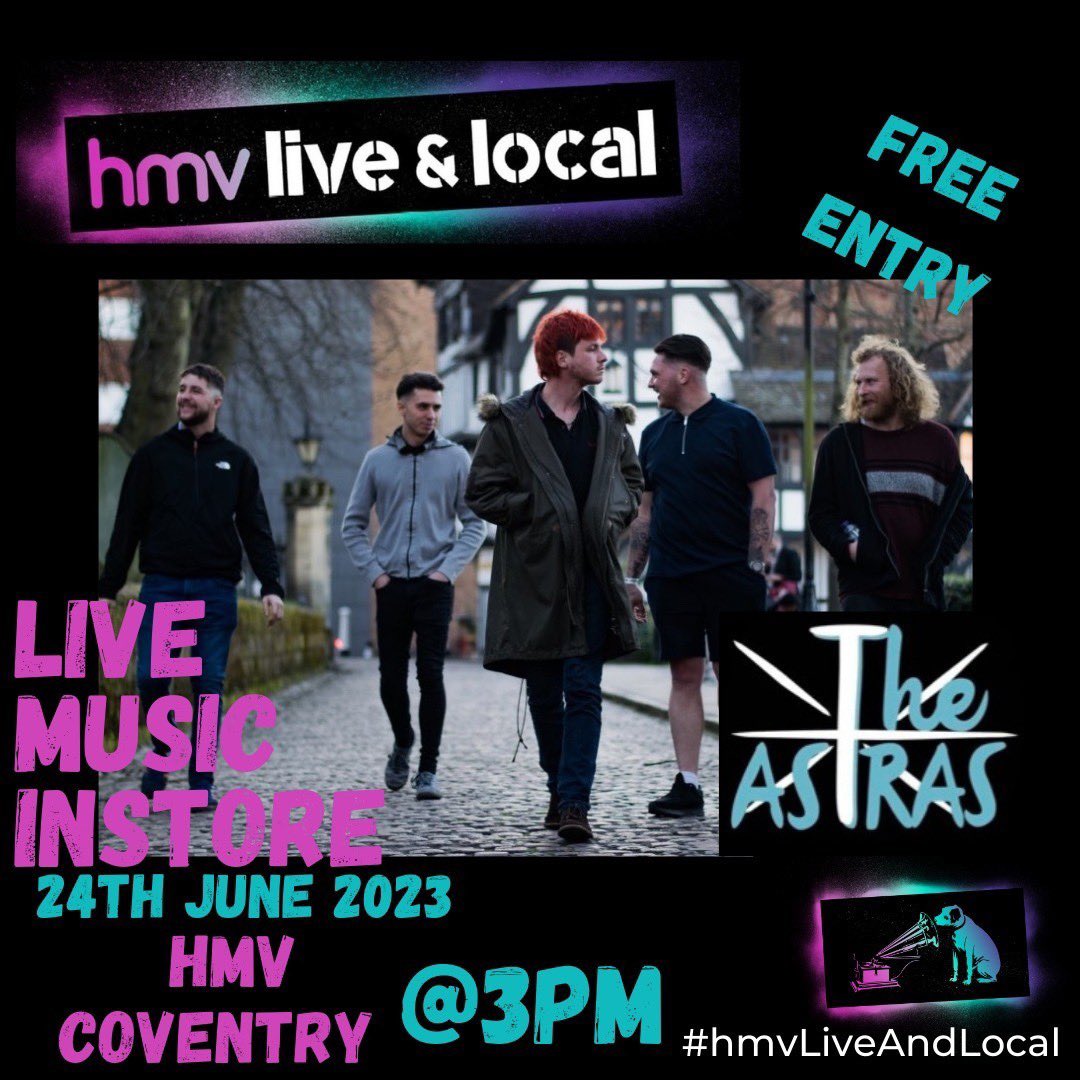 Live in store this Saturday we have @theastrasuk playing from 3pm. #freeentry #hmvliveandlocal #supportlocalartists #localmusic