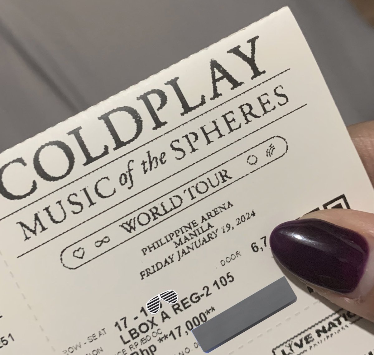 yanadesuu's tweet photo. double kill!!! 

my 2nd ever concert tix secured ☻

see you, @coldplay 🌌 

#MOTSWT
#MusicOfTheSpheresWorldTourPH
#ColdplayInPH https://t.co/SZHBy3S4O0