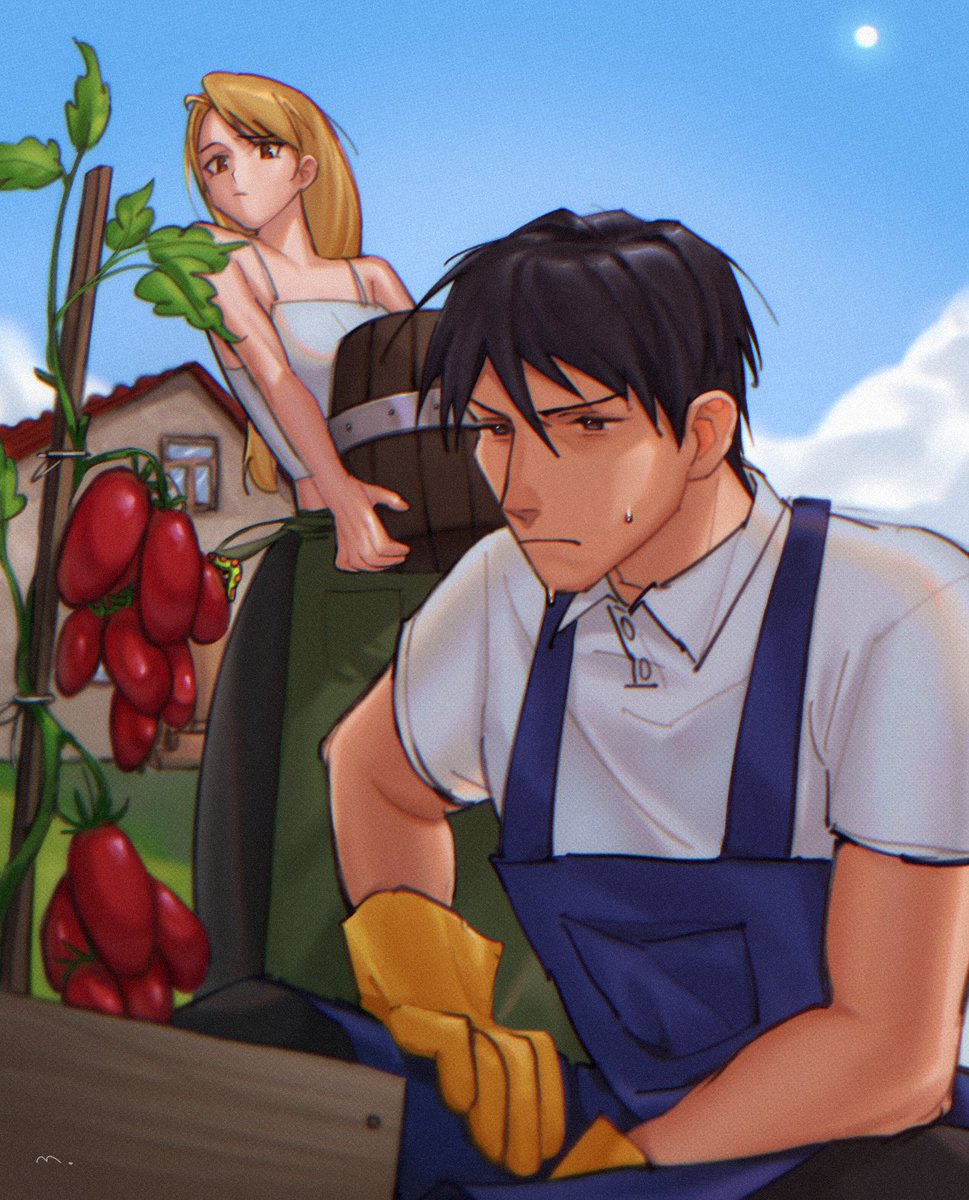 roy's tomatoes👨🏻‍🌾❤️🍅
#fma #roy_mustang #riza_hawkeye