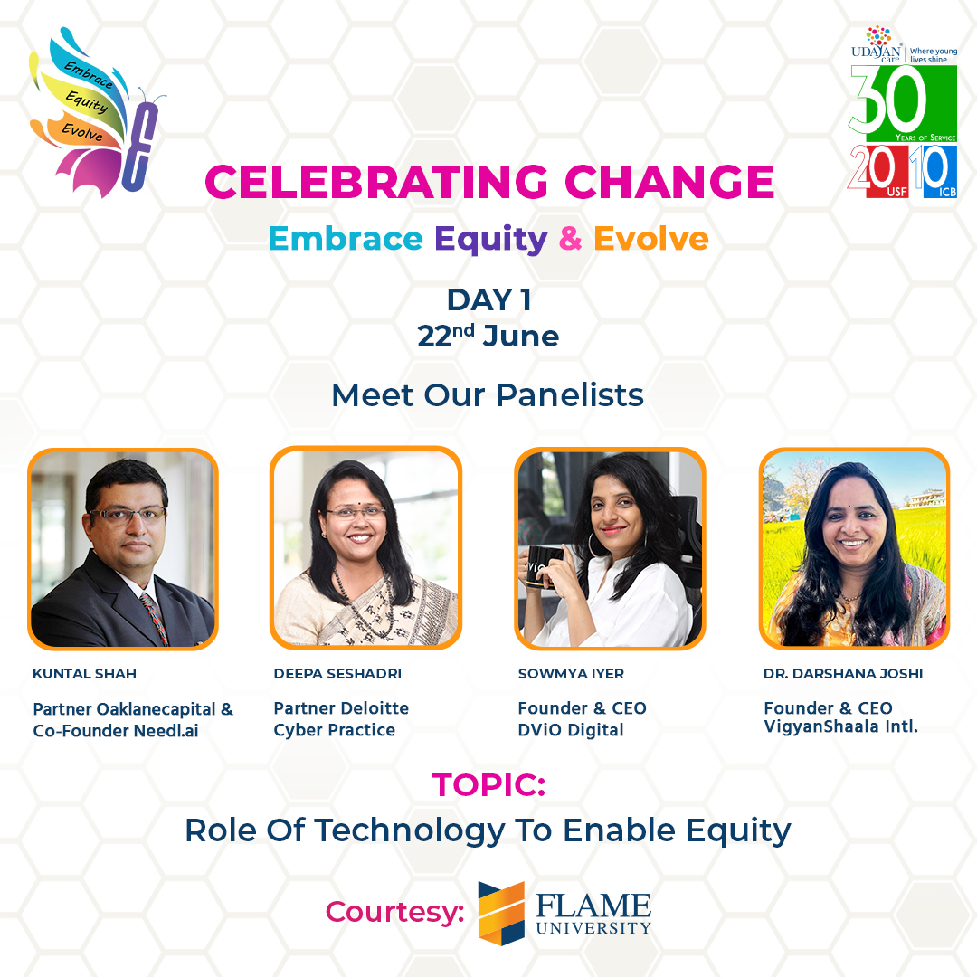 It is with immense delight that we present our panelists for Day 1 of #Celebrating_Change_2023 at @FLAMEUniversity , Pune. We look forward to having these experts discuss and speak on the Role of Technology to Enable Equity.
@kiranmodi