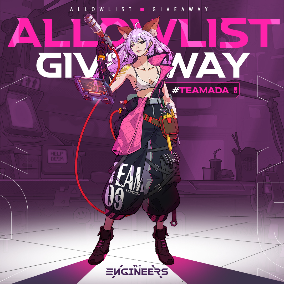 TheEngineerAda's tweet image. 🩷The power is in my hand, giving away ALLOWLIST to #TeamADA for @TheEngineersNFT ! Okay, can we get some fan art of ADA?

AI, 16BIT, 8BIT, anime, merch, bring it on!!! ❤️‍🔥❤️‍🔥
Let's show Alyx &amp;amp; Lillian who we are. #TheEngineersNFT