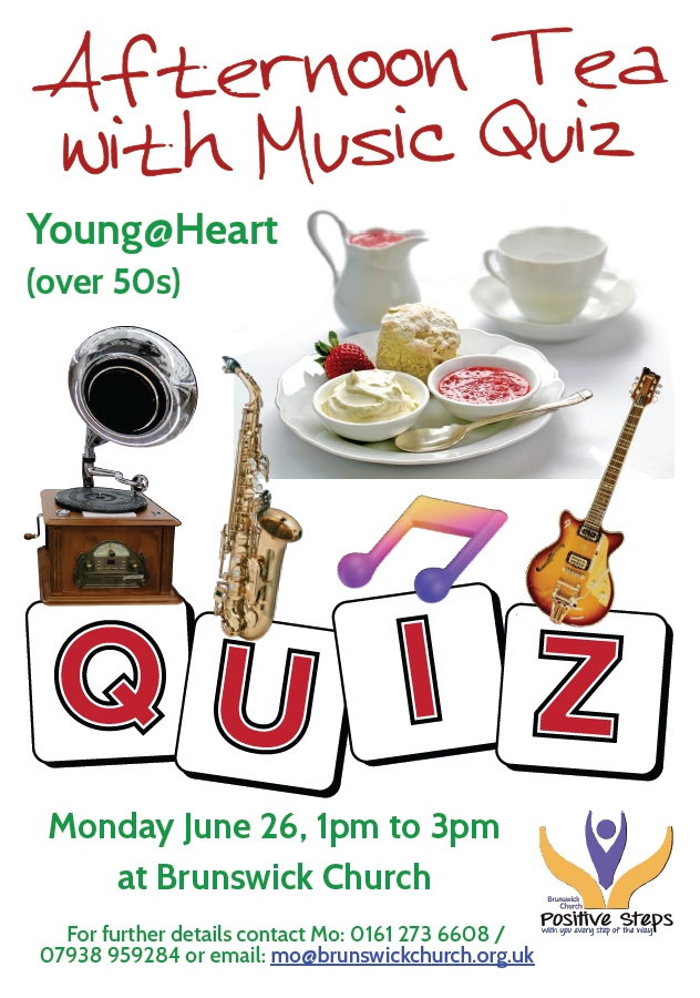 Join @brunswickmcr for their afternoon tea with music quiz next Monday 26th June  from 1pm - 3pm 🫖🍰🎷

#musicquiz #afternoontea