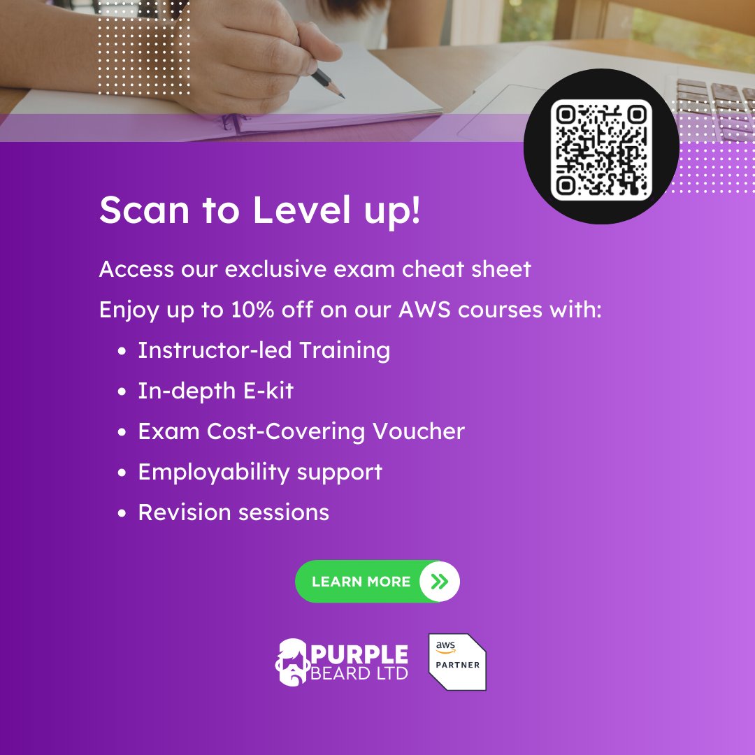 📚 Stressed about AWS exams? Our AWS experts have your back! Conquer AWS certification with confidence and claim your cloud career! Limited time: Up to 10% off AWS Courses Book now: bit.ly/3N9TFQm #aws #awscourse #awscertification #PurpleBeard