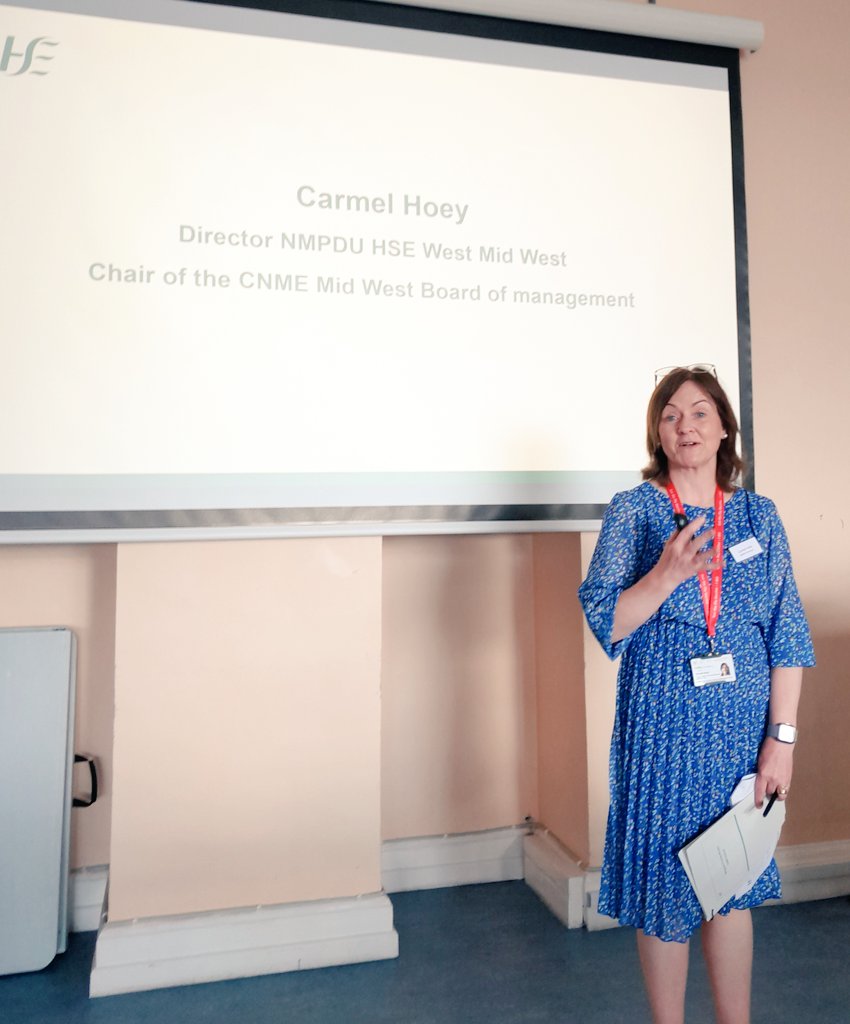 Ms. Carmel Hoey, NMPDU Director HSE West Mid West, outlining the role of the NMPDU as part of the CNME HSE Mid West Stakeholder Engagement @HoeyCarmel @nmpduwest @ULHospitals @CommHealthMW @CNMEMayoRos @CNMEGalway @NurMidONMSD @GSGerShaw