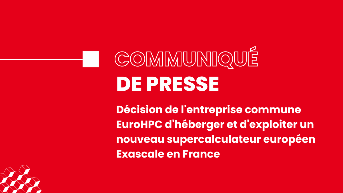 #Supercalcul | Le CEA est fier d'héberger le futur supercalculateur européen Exascale. 🇪🇺
Représenté par le @Genci_fr et @SURF_NL, il bénéficiera de l'expertise du TGCC du CEA dans l'exploitation de systèmes à grande échelle.#France2030🇫🇷
Pour en savoir +👉bit.ly/Supercalculate…