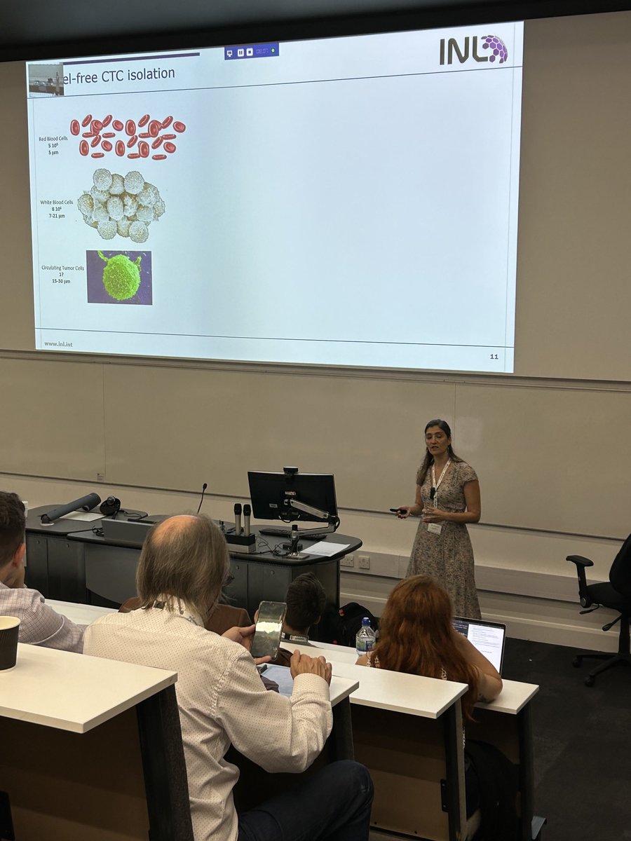 Nano-enabled Medical Device &amp; IVD at #NME23 ⁦<a href="/etpnanomedicine/">ETP Nanomedicine</a>⁩ now with Dr. Lorena Dièguez ⁦<a href="/INLnano/">INL</a>⁩ speaking about forefront research in novel biomarkers, microfluidics and treatments in oncology. ⁦#NanoMedNorth at ⁦<a href="/MedeonSP/">Medeon Science Park & Incubator</a>⁩ - super professional !
