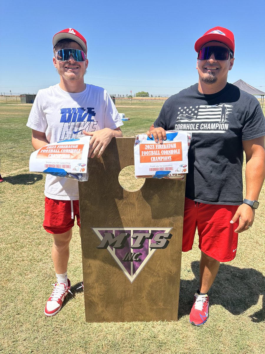FirebaughEagles's tweet photo. 2023 Firebaugh Football Cornhole Winners 🏈🦅 https://t.co/UGiNGEOQRD
