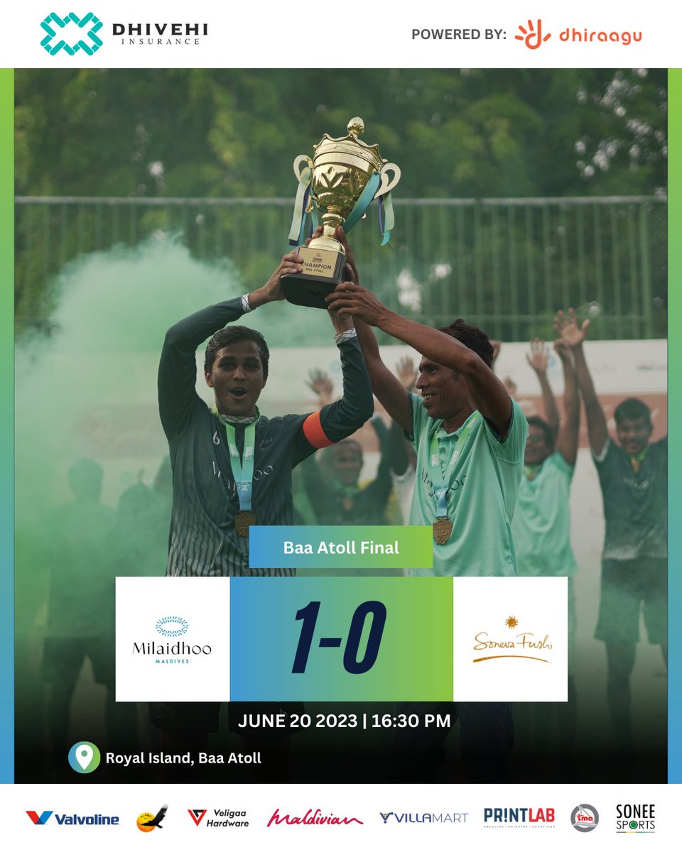 Milaidhoo are the champions of Baa Atoll for the second time!😍👏