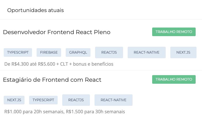 jfbaraky's tweet photo. ⚠️💻📈 Acabamos de abrir 2 vagas remotas para desenvolvedor REACT: uma para estágio e uma para Pleno

Por favor, compartilhem com os conhecidos que possam ter interesse ou com a comunidade em geral

Mais informações e inscrição: https://t.co/q9SxfCCMhK

#bolhadev #vagas #dev https://t.co/eiFfc5WtzR