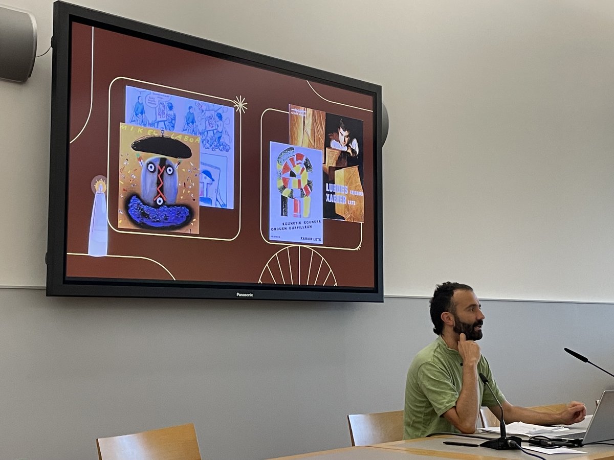 Pechamos o encontro coa intervención de Jon Martin Etxebeste, outro integrante de #LAIDA, q compara o proceso de santificación de Xabier Lete e Mikel Laboa. Tamén aquí hai materiais interesantes para a comparación entre os #culturalsaints e os #posliteraryidols #postliterature