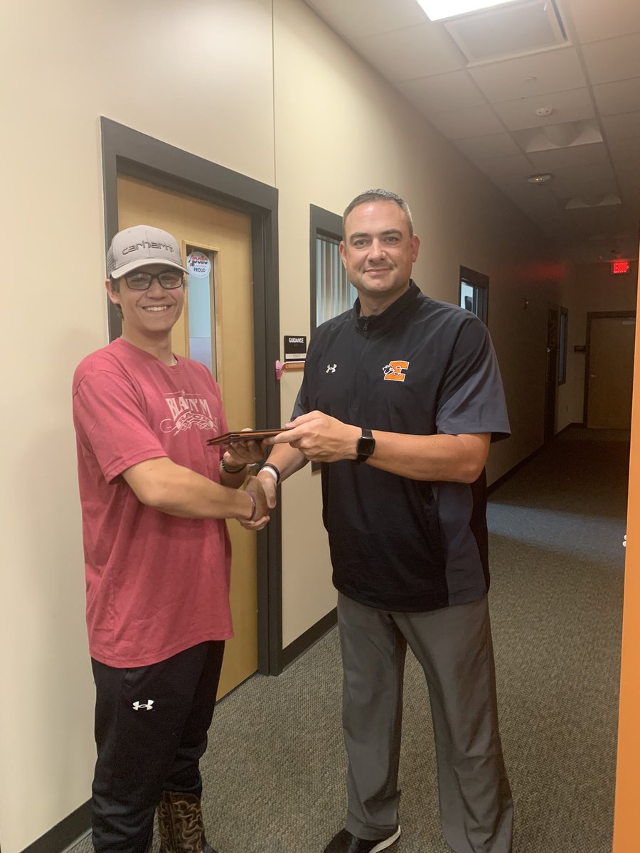 Congratulations to Zak! He made the commitment to summer school &amp; earned three credits! Today, we made it official by ‘shaking with the right &amp; handing with the left.’ He is now a graduate of Elida High School! Best wishes to Zak and remember, ‘Once a Bulldog, Always a Bulldog!’
