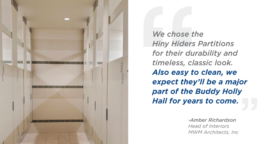#TestimonialTuesday
The #BuddyHollyCenter’s design was influenced by the magnificent landscape that surrounds the Llano Estacado in Lubbock, Texas.

Read why #HinyHiders #Partitions were the ideal choice for the performing arts facility: scrantonproducts.com/projects/hiny-…

#scrantonproducts