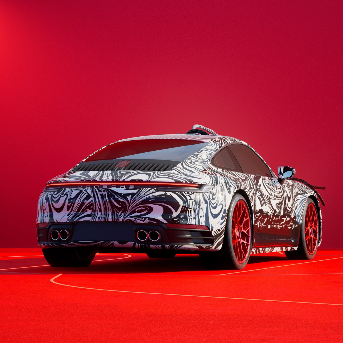The special @patrickcandoit 'Erlking Liquid' body colour in the 3D Showroom? 🔴 A first rear-view #PorscheNFT #TuesdayLeaks. Check out the details on the Rear Lettering & Tailpipes. 🤝 Would you opt for this dreamy personalisation?