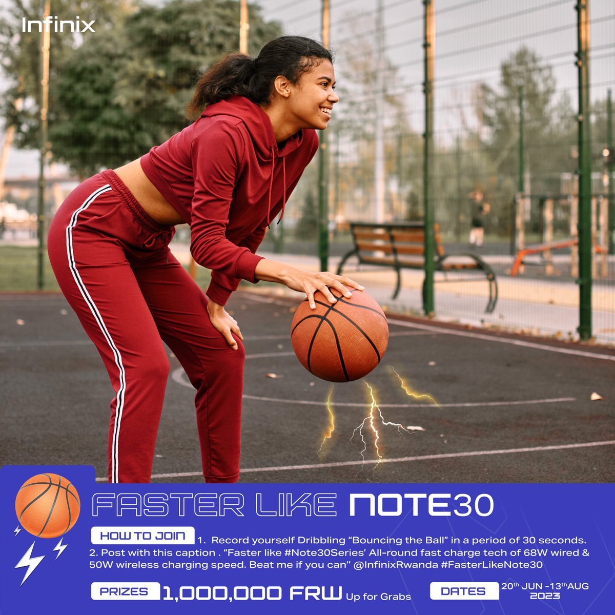 infinixrwanda's tweet image. Attention All Dribble Enthusiasts: It's Time to Show Off! Put Your Skills to the Test &amp;amp; See How Fast You Can Go in Our 30Sec Dribbling Contest of #FasterLikeNote30 Challenge &amp;amp; Compete for the Ultimate Prize! Show us the main dribbles you can make in 30 seconds for a chance to win