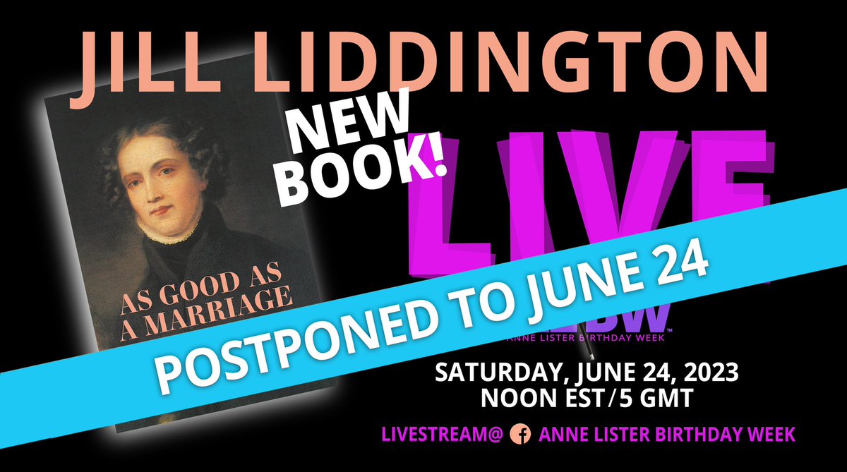 Just a reminder: we will be live on Saturday with @JillLiddington Liddington. Please join us! And apologies for last weeks Facebook glitch with the link to the event. I can assure you we were all annoyed. I do hope you had a chance to watch it at youtu.be/ys-Kv6UqYGs