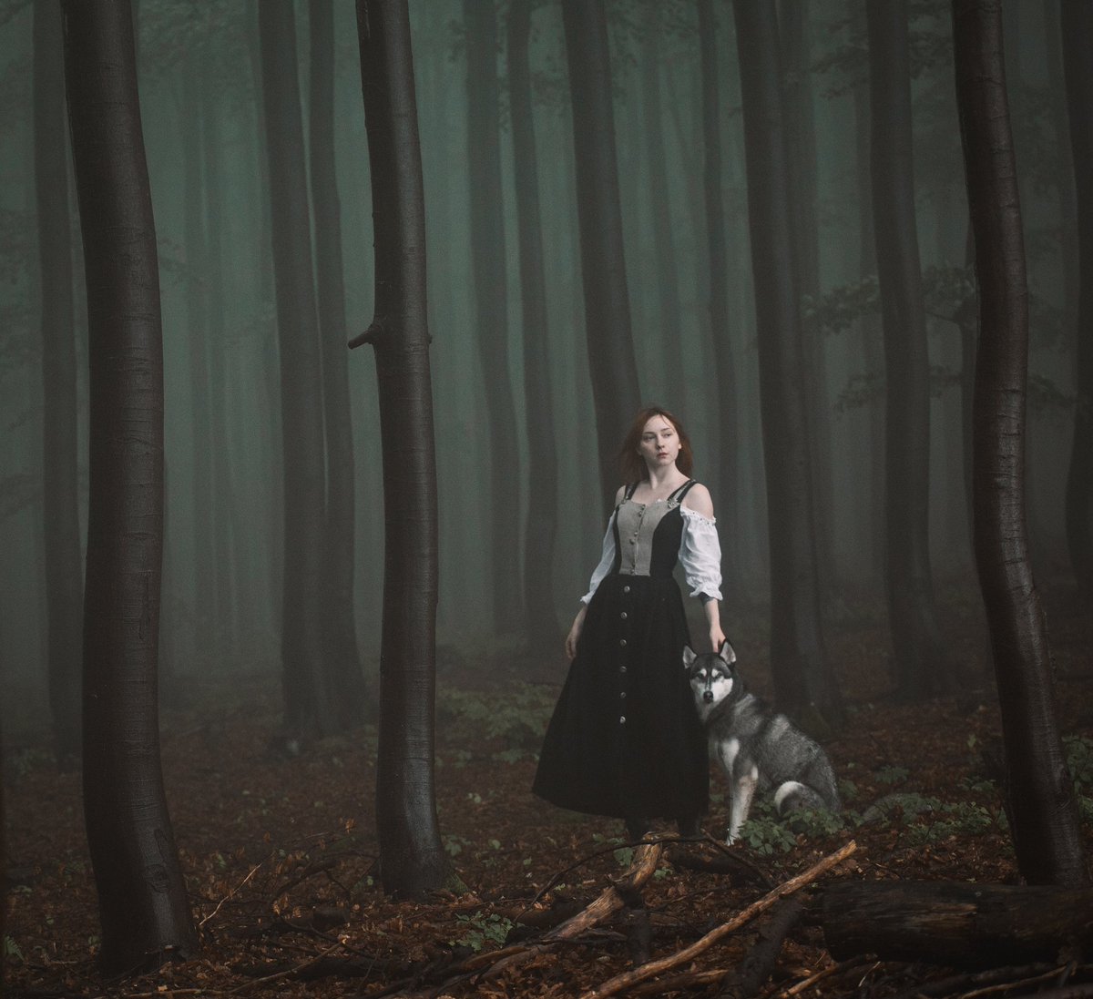 'Wandering in the fog'

Self-portrait with my beloved dog.

#nordic #fairytale #middleearth #gothaesthetic #darkelf #fantasy #slavic #folklore #pagan #goblincore #folkscenery #husky #wolf #selfportrait #photography