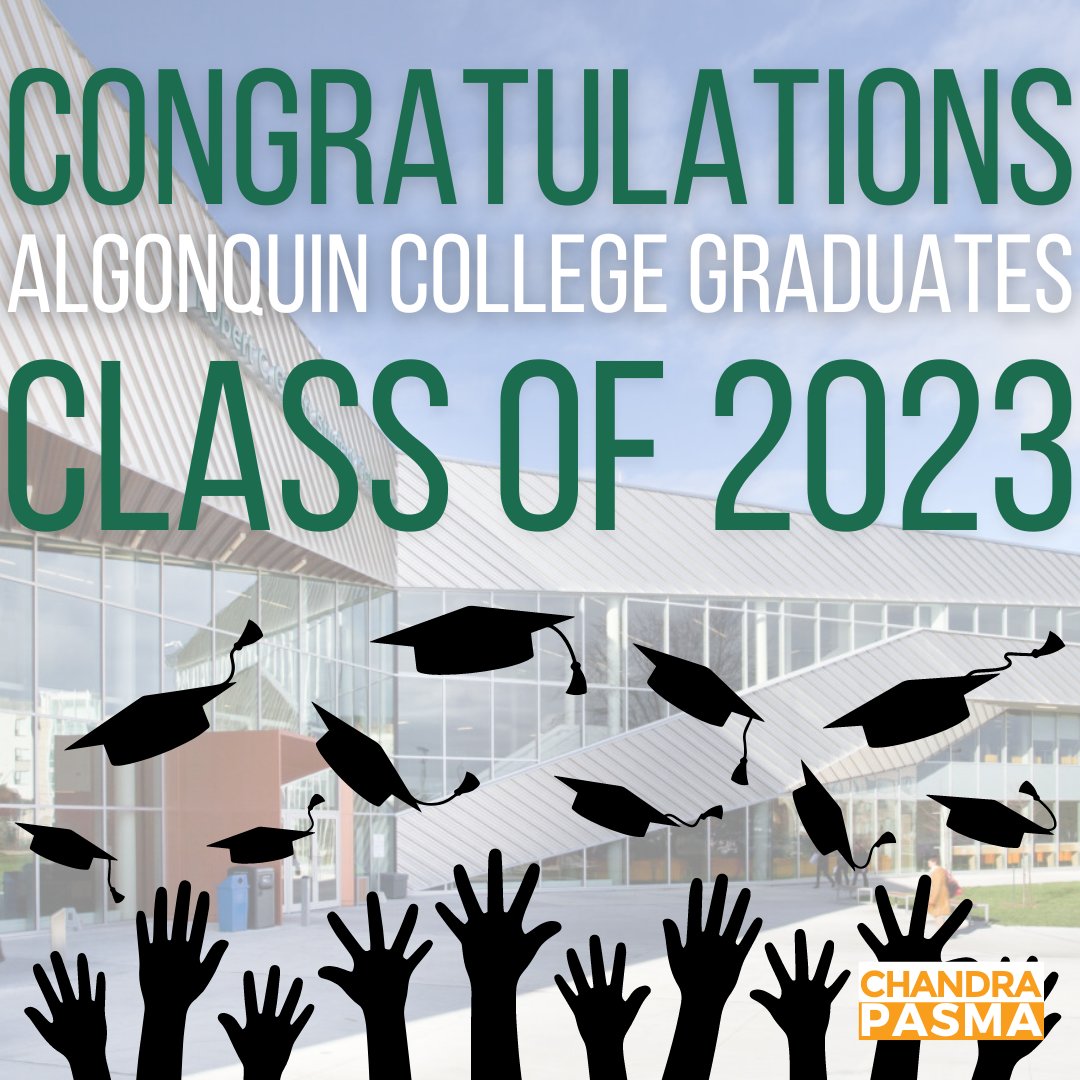 We are thrilled to be celebrating the success of Ottawa’s own @AlgonquinColleg graduates today as they cross the stage and embark on the next step in their journey. Congratulations! #Algonquin2023