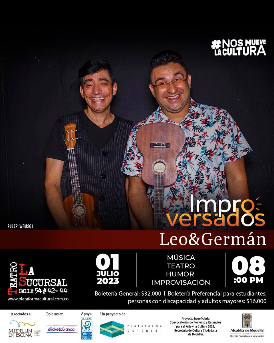#Improversados, nuevo espectáculo de improvisación con <a href="/LeoyGermanHumor/">Leo&Germán</a> música, teatro y risas. 
Impredecible, interactivo y muy divertido. ¡Hagámoslo juntos!. Boletas ya en eticketablanca.com/evento/improve…