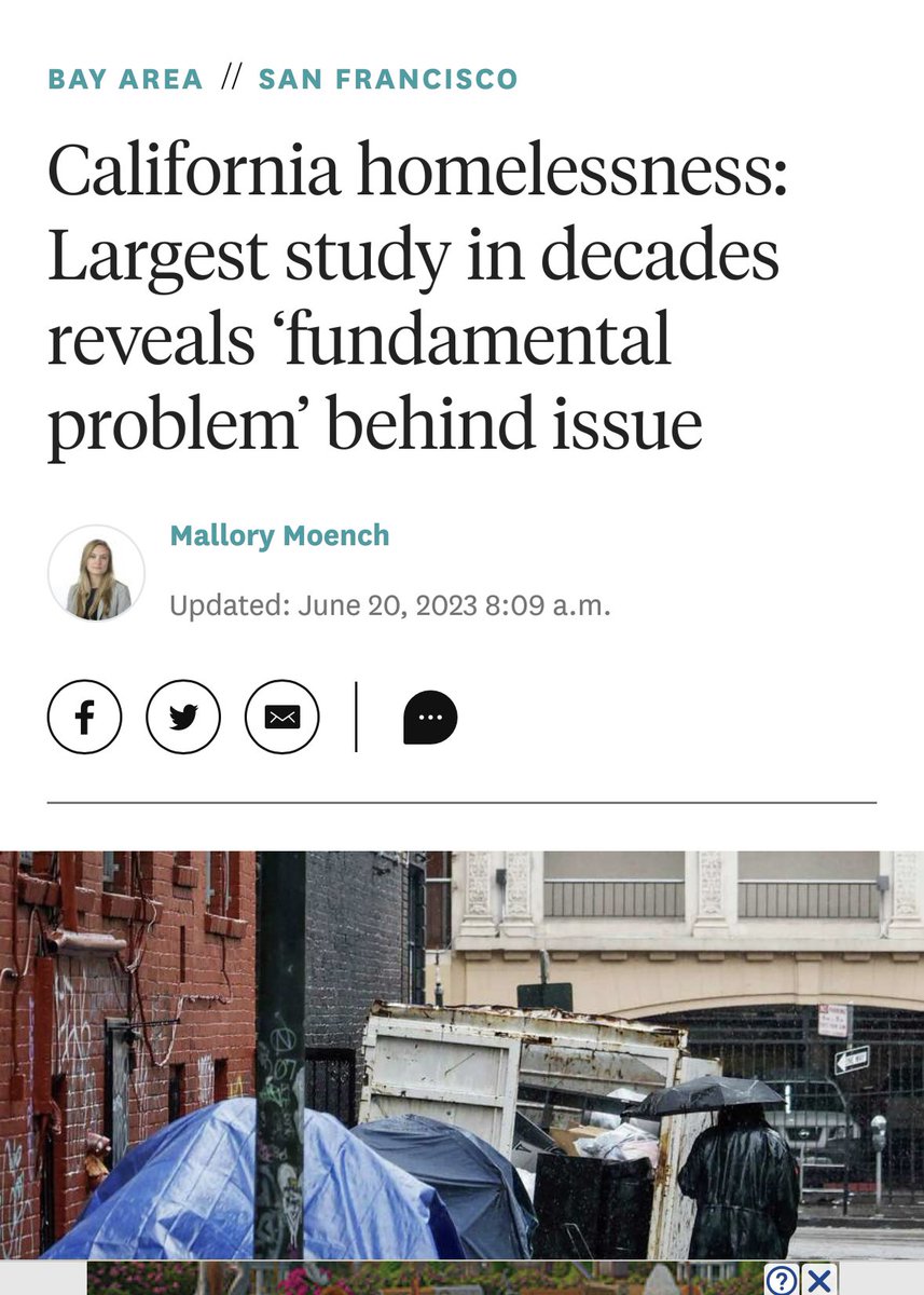 MattHaneySF's tweet image. Largest study of homelessness in California in 3 decades finds a "fundamental problem" that drives it:  "the rent is too damn high."